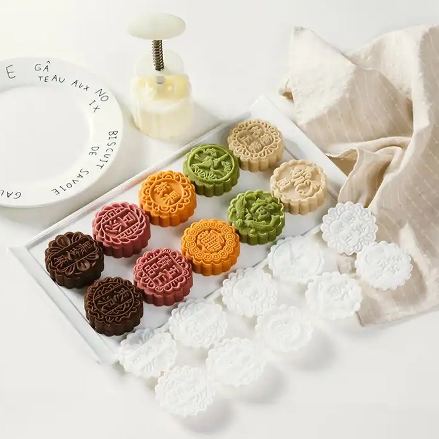 5471 Mooncake Mold with 6 Stamps, Flowers Design Cookie Stamp Moon Cake Mold Stamps - Mid Autumn Festival Cookies Cutters - DIY Decoration Mooncake Press Molds 5471 Mooncake Mold with 6 Stamps, Flowers Design Cookie Stamp Moon Cake Mold Stamps - Mid Autumn Festival Cookies Cutters - DIY Decoration Mooncake Press Molds